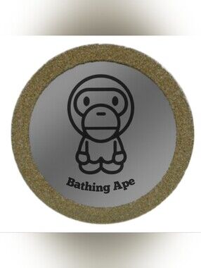 Bathing Ape Round Mirror with Gold Glitter Frame